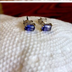 Woman’s Mexican sterling tanzanite earrings